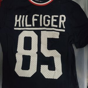 Tommy Hilfiger Navy Tee with White 'Hilfiger 85' Graphic
